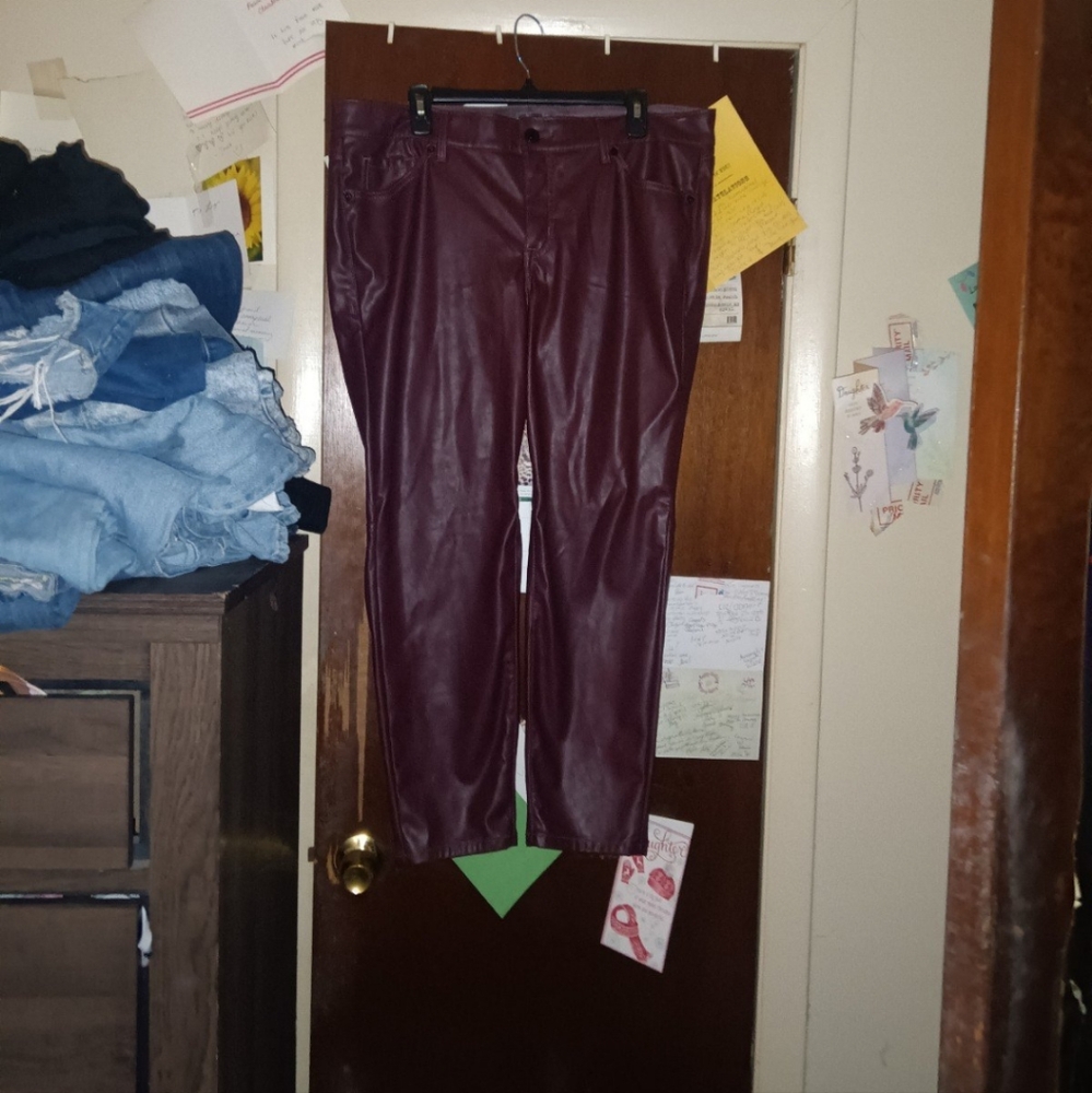 TORRID Faux Leather Mid Rise Pants - Picture 3 of 8